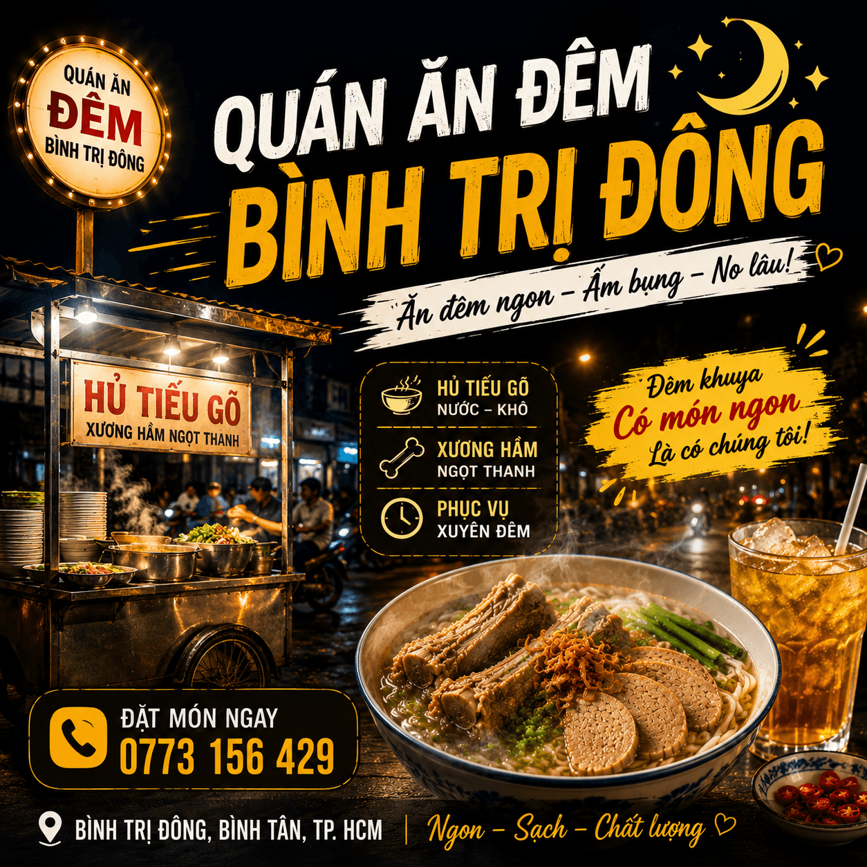Ăn gì ở Bình Trị Đông sau 22h